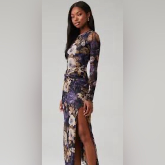 NWT Free People Gianni Mesh Maxi Dress in Denim Combo. Size Medium. - Picture 2 of 15